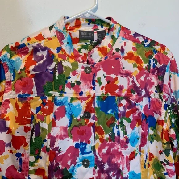 Chico’s Monet Fleur Satiny Spring Jacket - Picture 3 of 8